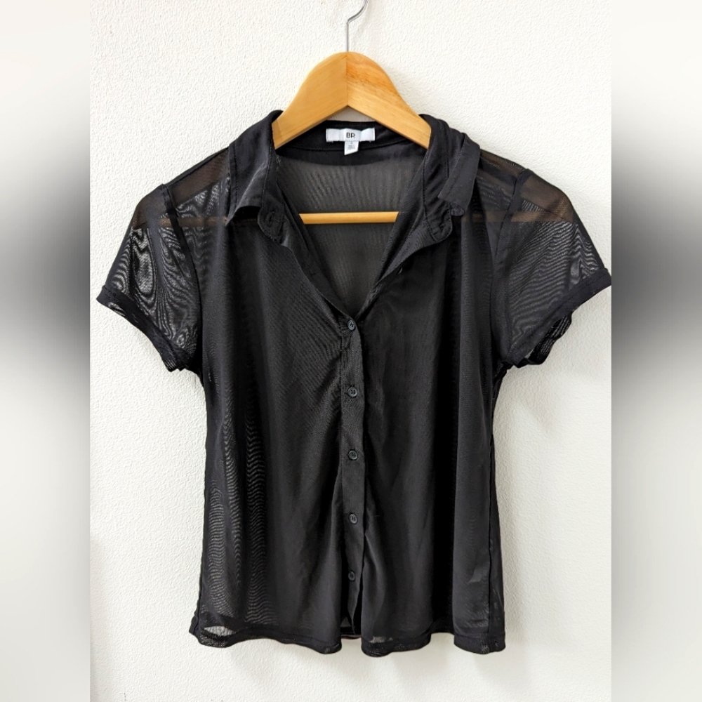 BP Mesh black button up top
